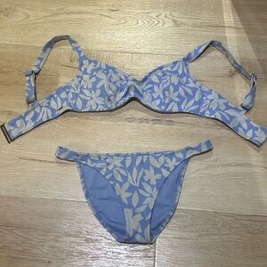 Floral Blue Bikini Set